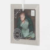 Cute Delivery Parcel Baby Birth Announcement Photo ガラスオーナメント (正面左)