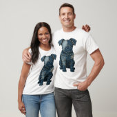 Cute Denim Patchwork Art Dog T-Shirt Tシャツ (ユニセックス)