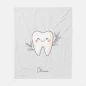 Cute Dental Personalized Grey フリースブランケット (正面)