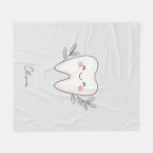 Cute Dental Personalized Grey フリースブランケット (正面(横))
