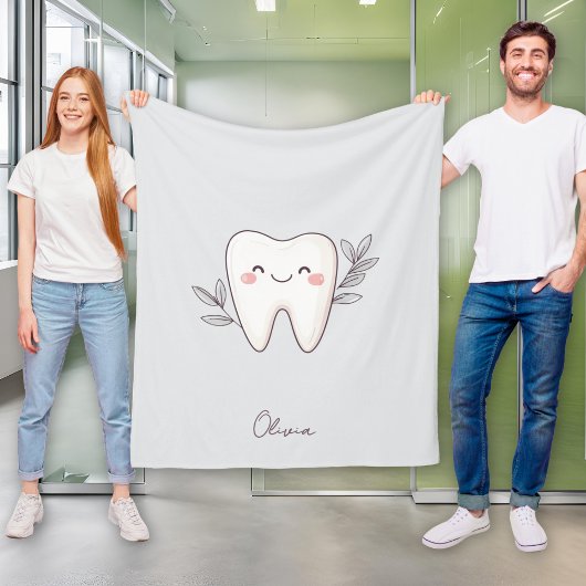 Cute Dental Personalized Grey フリースブランケット