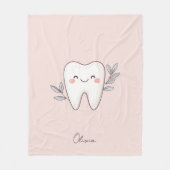Cute Dental Personalized Pink フリースブランケット (正面)
