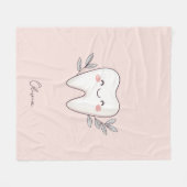 Cute Dental Personalized Pink フリースブランケット (正面(横))