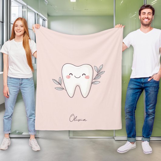 Cute Dental Personalized Pink フリースブランケット