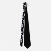 Cute Dentist Dental Hygienist Tooth Pattern Black ネクタイ (裏面)