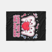 Cute Dentist Valentine Love You To The Molars Teet フリースブランケット (正面(横))