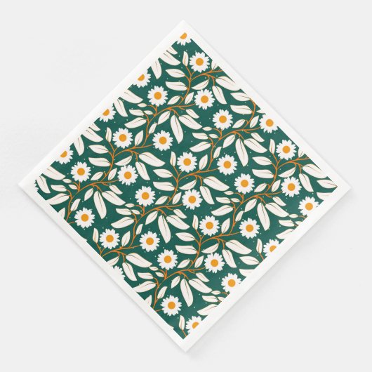 Cute design white flowers and leafs (コーナー)