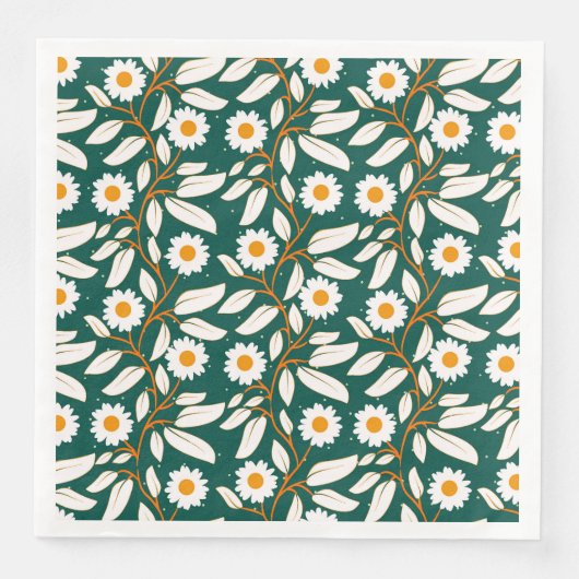 Cute design white flowers and leafs (正面)