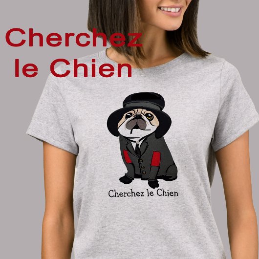 Cute Detective Sherlock Pug Dog Lover Hobo Photo  Tシャツ