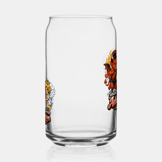 Cute Devil & Angel Valentine Day Love Design ガラス缶 (右)