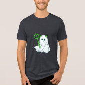 Cute Devil Ghost with Green Trident トライブレンドＴシャツ (正面)