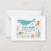  "Cute Diaper Raffle Ticket | Baby Shower Invitati ノートカード (正面)