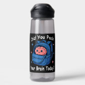 Cute “Did You Pack Your Brain Today?” Brain Pun ウォーターボトル (背面)