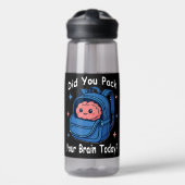 Cute “Did You Pack Your Brain Today?” Brain Pun ウォーターボトル (正面)