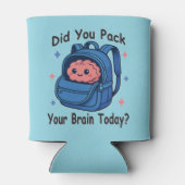 Cute “Did You Pack Your Brain Today?” Brain Pun 缶クーラー (裏面)