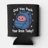 Cute “Did You Pack Your Brain Today?” Brain Pun 缶クーラー (裏面)