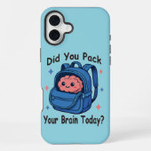 Cute “Did You Pack Your Brain Today?” Brain Pun iPhoneケース (裏面)