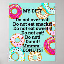 Cute Diet to Donuts Funny Doughnut Humorous Blue