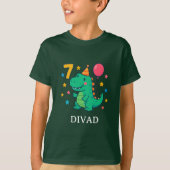 Cute Dino 7th Birthday Party Design Tシャツ (正面)
