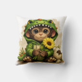 Cute Dino Baby Flower Pillow Kawaii Animal クッション (裏面)