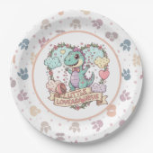 Cute Dino Birthday Personalized ペーパープレート (正面)