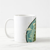 Cute Dino Friend Anime Boy - Green Dinosaur コーヒーマグカップ (左)