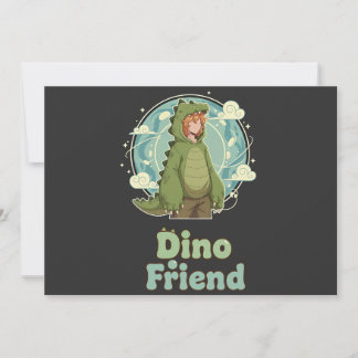 Cute Dino Friend Anime Boy - Green Dinosaur セーブザデート