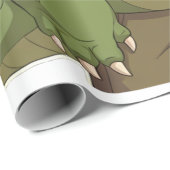 Cute Dino Friend Anime Boy - Green Dinosaur ラッピングペーパー (ロールコーナー)