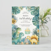 Cute Dino Jungle Birthday Theme 招待状 (スタンド正面)