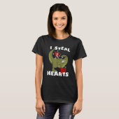 Cute Dino Kids I Steal Heart Little Boys Valentine Tシャツ (正面フル)
