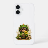 Cute Dino Monkey iPhone 16 Case – Kawaii Animal 16ケース (裏面)