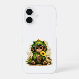 Cute Dino Monkey iPhone 16 Case – Kawaii Animal 16ケース