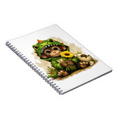 Cute Dino Monkey Notebook – Kawaii Animal ノートブック (右側)