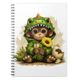 Cute Dino Monkey Notebook – Kawaii Animal ノートブック