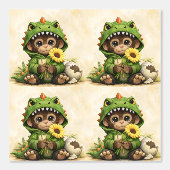 Cute Dino Monkey Pattern Wallpaper Kawaii 壁紙 (正面)