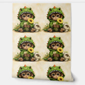 Cute Dino Monkey Pattern Wallpaper Kawaii 壁紙 (ほどく)