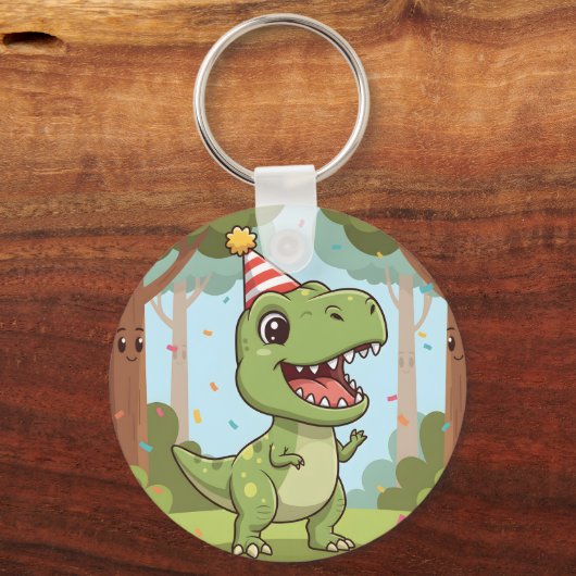 Cute Dino Party キーホルダー (正面)