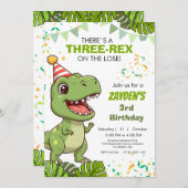 Cute Dino Party Invitation 招待状 (正面/裏面)