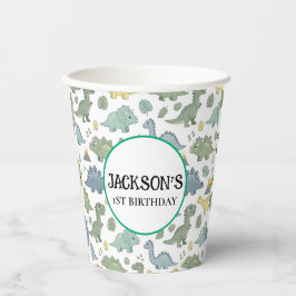 Cute Dino Pattern Customizable Birthday Paper Cup 紙コップ
