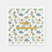 Cute Dino Pattern Customizable Paper Napkins スタンダードカクテルナプキン (正面)