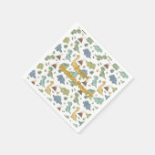 Cute Dino Pattern Customizable Paper Napkins スタンダードカクテルナプキン (角)