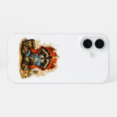 Cute Dino Raccoon iPhone Case – Kawaii Pirate 16ケース (裏面横)