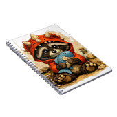 Cute Dino Raccoon Notebook – Kawaii Pirate ノートブック (右側)