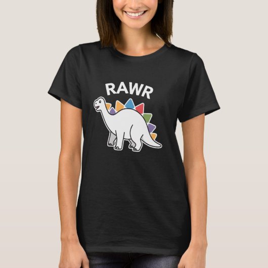 Cute Dino Rawr Dinosaur Roaring Funny Kid Dino Car Tシャツ (正面)