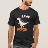 Cute Dino Rawr Dinosaur Roaring Funny Kid Dino Car Tシャツ (正面)