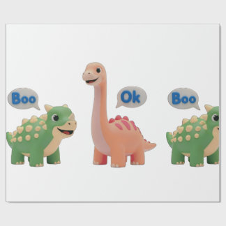 Cute Dino surprise Wrapping Paper ラッピングペーパー