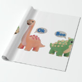 Cute Dino surprise Wrapping Paper ラッピングペーパー (アンロールド)