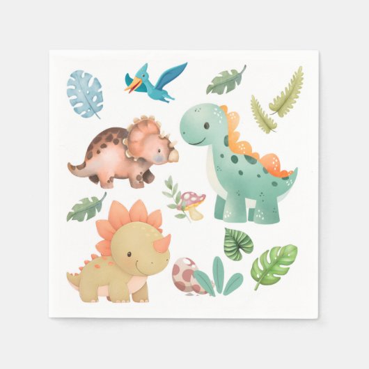 cute dinosaur  スタンダードカクテルナプキン (正面)
