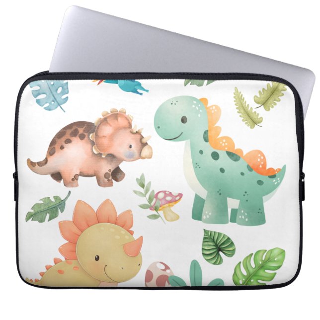 Cute Dinosaur ラップトップスリーブ (正面)
