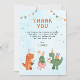 cute dinosaur 4th Birthday Thank You Cards サンキューカード
